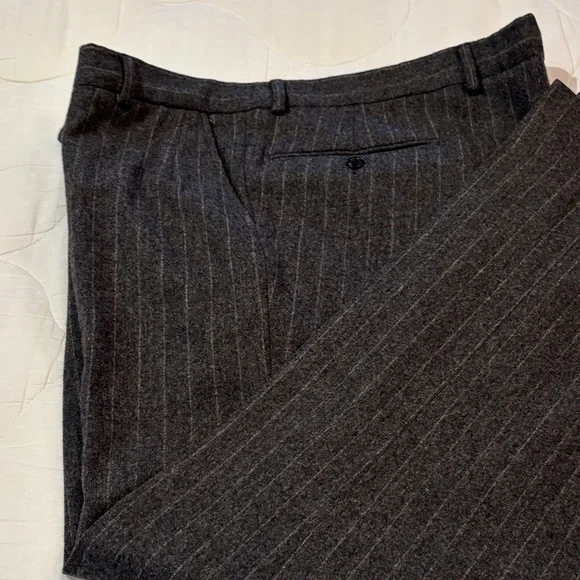 Burberry Charcoal Pinstripe Suit with Gold Buttons